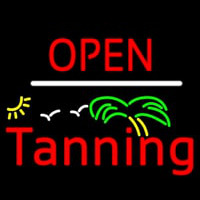 Red Open Tanning Palm Tree Neon Sign