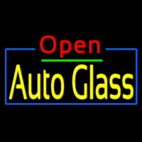 Red Open Yellow Auto Glass Neon Sign