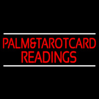Red Palm And Tarot Card Readings White Line Neon Sign