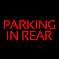 Red Parking In Rear Neon Sign