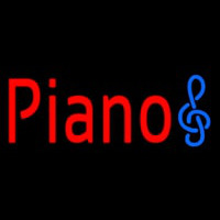 Red Piano Music Note Neon Sign