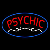 Red Psychic Blue Border Neon Sign