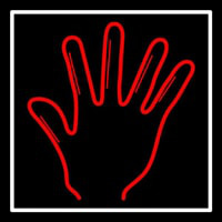 Red Psychic Palm With White Border Neon Sign