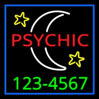 Red Psychic White Logo Green Phone Number Neon Sign