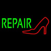 Red Sandal Logo Green Repair Neon Sign