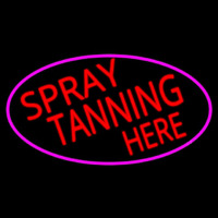 Red Spray Tanning Here Neon Sign