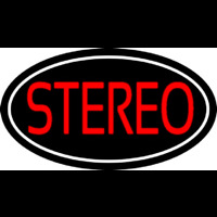 Red Stereo Block White Border 1 Neon Sign