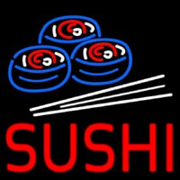 Red Sushi With Sushi Logo Neon Sign