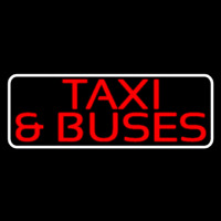 Red Ta i And Buses With Border Neon Sign