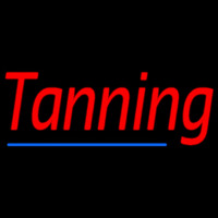 Red Tanning Blue Line Neon Sign