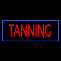 Red Tanning With Blue Border Neon Sign