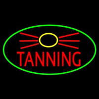 Red Tanning With Sun Logo Neon Sign