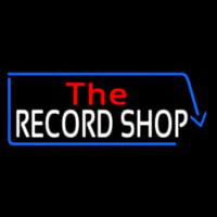 Red The White Record Shop Blue Arrow Neon Sign