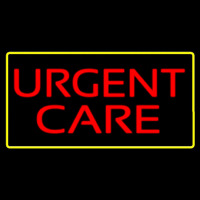 Red Urgent Care Yellow Border Neon Sign