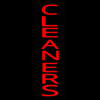 Red Vertical Cleaners Neon Sign