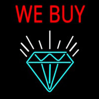 Red We Buy Diamond Logo Neon Sign
