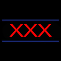 Red X X X Blue Lines Neon Sign