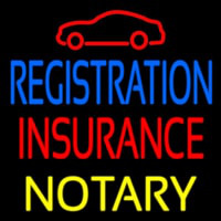 Registration Insurance Notary With Car Logo Neon Sign