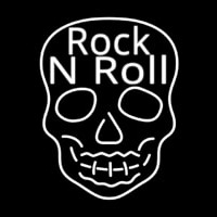 Rock N Roll White Skull 2 Neon Sign