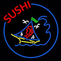 Round Sushi Logo  Neon Sign