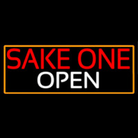 Sake One Open With Orange Border Neon Sign