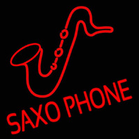 Saxophone Block Logo Neon Sign