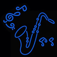 Saxophone With Music Neon Sign