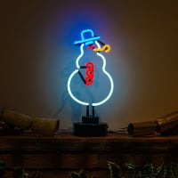 Scarecrow Snowman Desktop Neon Sign