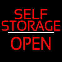 Self Storage Open White Line Neon Sign