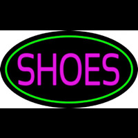 Shoes Oval Green Neon Sign