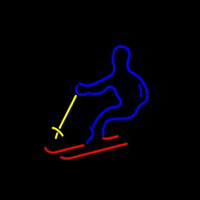 Skier with Logo Neon Sign