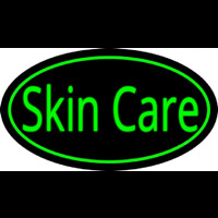 Skin Care Oval Green Neon Sign