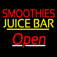 Smoothies Juice Bar Open Yellow Line Neon Sign