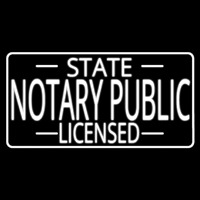 State Notary Public Licensed Neon Sign