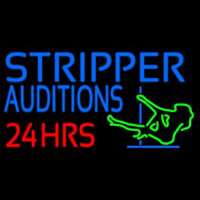 Stripper Audition 24 Hrs Logo Neon Sign
