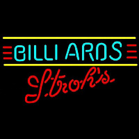 Strohs Billiards Te t Borders Pool Beer Sign Neon Sign