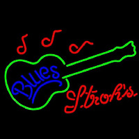 Strohs Blues Guitar Beer Sign Neon Sign