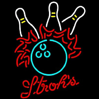 Strohs Bowling Pool Beer Sign Neon Sign