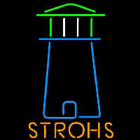 Strohs Lighthouse Art Beer Sign Neon Sign