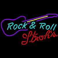 Strohs Rock N Roll Guitar Beer Sign Neon Sign