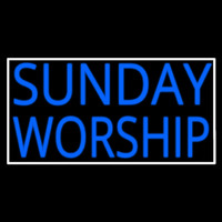 Sunday Worship With Border Neon Sign