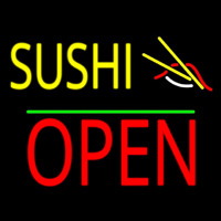 Sushi Block Open Green Line Neon Sign