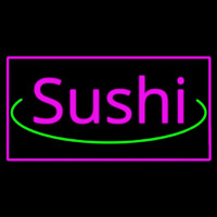 Sushi Rectangle Pink Neon Sign