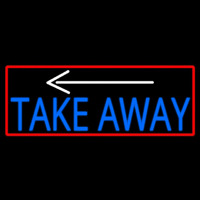 Take Out And Arrow With Red Border Neon Sign
