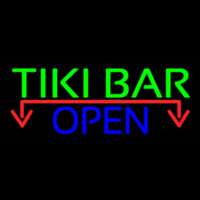 Tiki Bar Open With Arrow Real Neon Glass Tube Neon Sign
