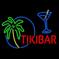 Tiki Bar With Wine Glass Neon Sign