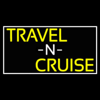 Travel N Cruise With White Border Neon Sign