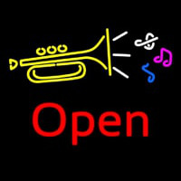 Trumpet Logo Open Neon Sign