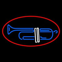 Trumpet Sa ophone Red Border 2 Neon Sign