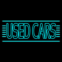 Turquoise Double Stroke Used Cars 1 Neon Sign